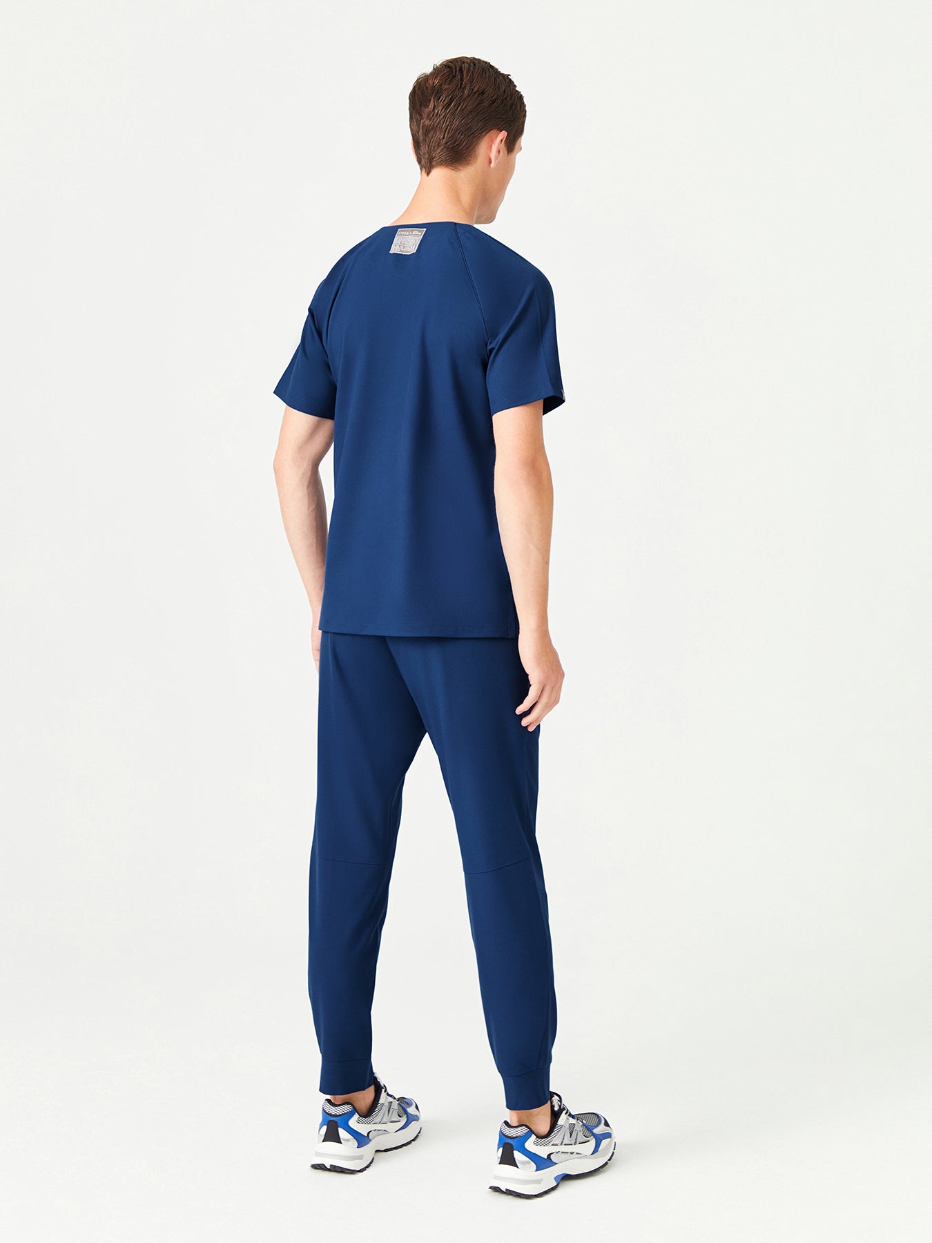 Cosa x Studio Brandia® 01 Men’s Crew Neck Buttoned Scrub Top – Midnight Blue