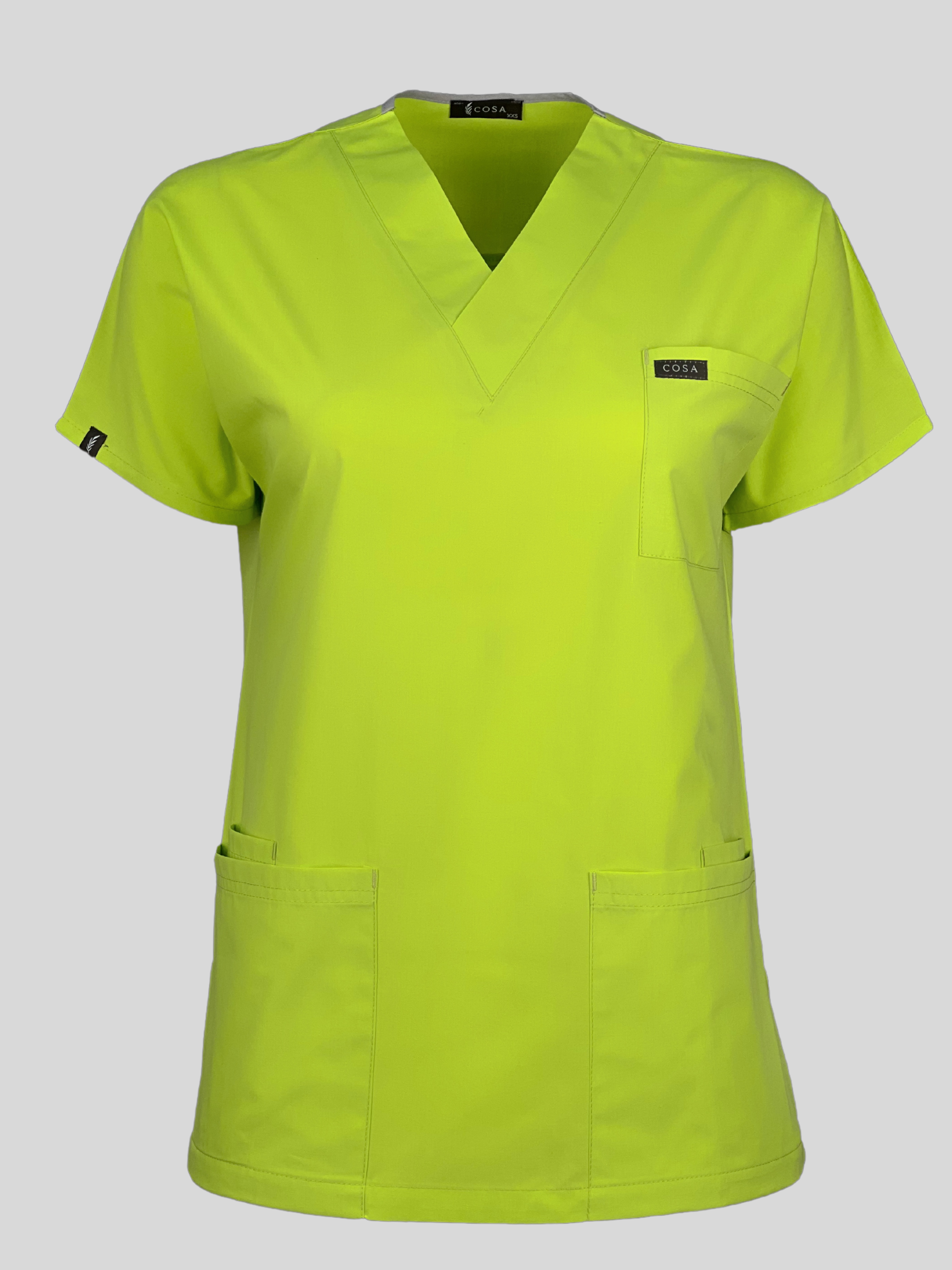 Neon Green Terrycotton Scrub Top