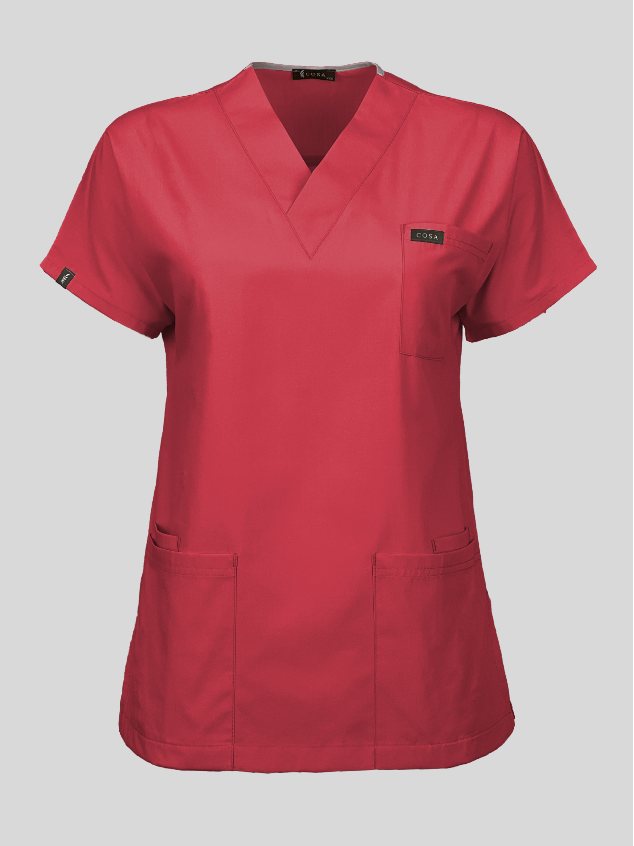 Coral Terrycotton Basic Scrub Top