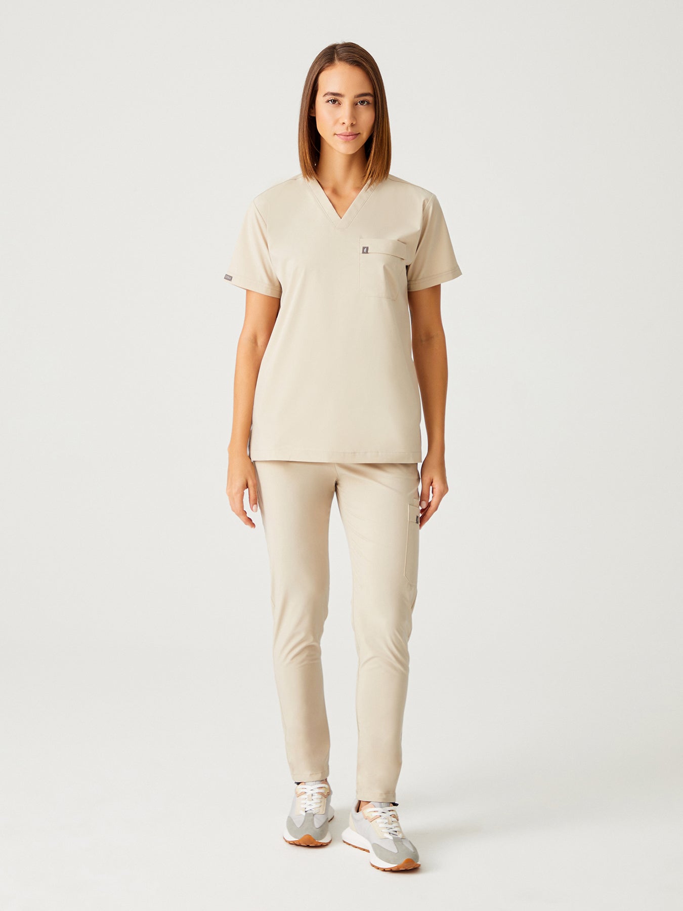 Cosa Zero°  Scrub Top - Beige