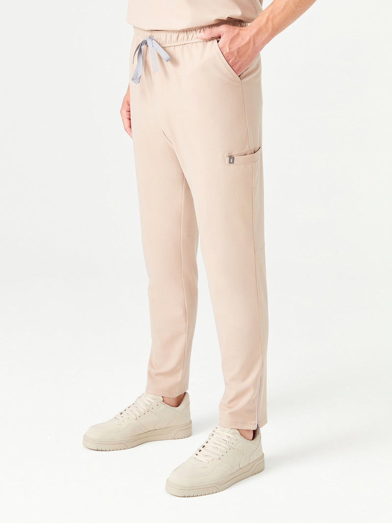 Cosa x Studio Brandia® 02 Men’s Zippered Hem Scrub Pants – Beige