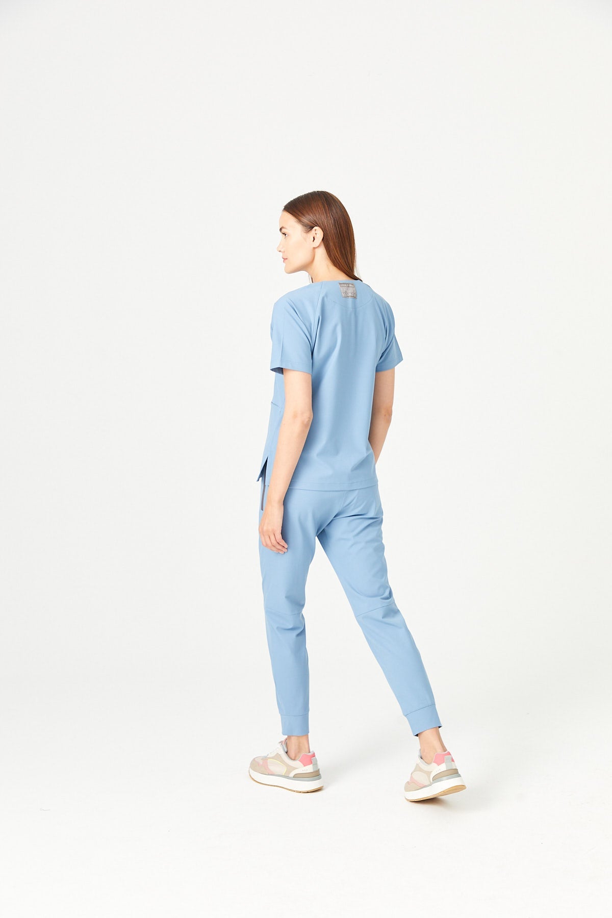 01 Women Ribbed Leg Pants - Cosmic Blue