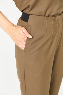 03 Women High Waisted Scrub Pant - Khaki Green