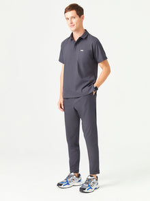 03 Men Shirt Collar Scrub Top - Anthracite