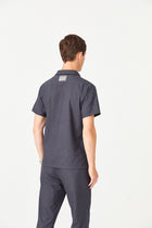 03 Men Shirt Collar Scrub Top - Anthracite