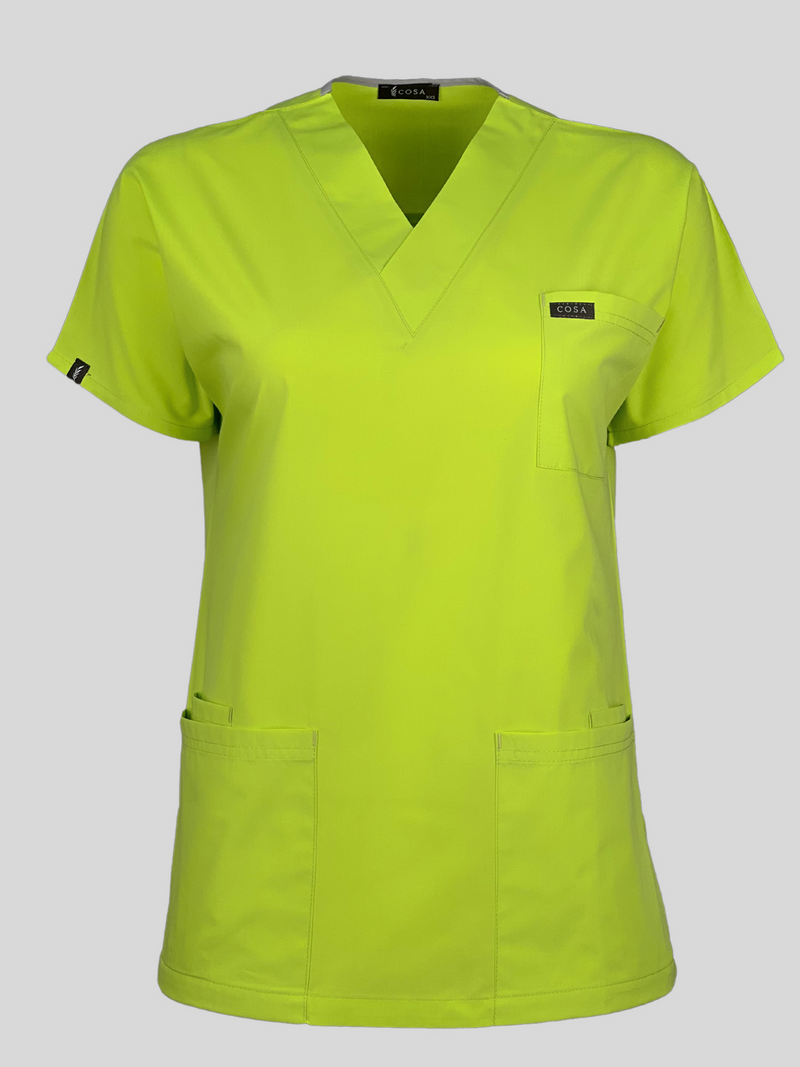Cosa Terikoton Scrub Top - Neon Green