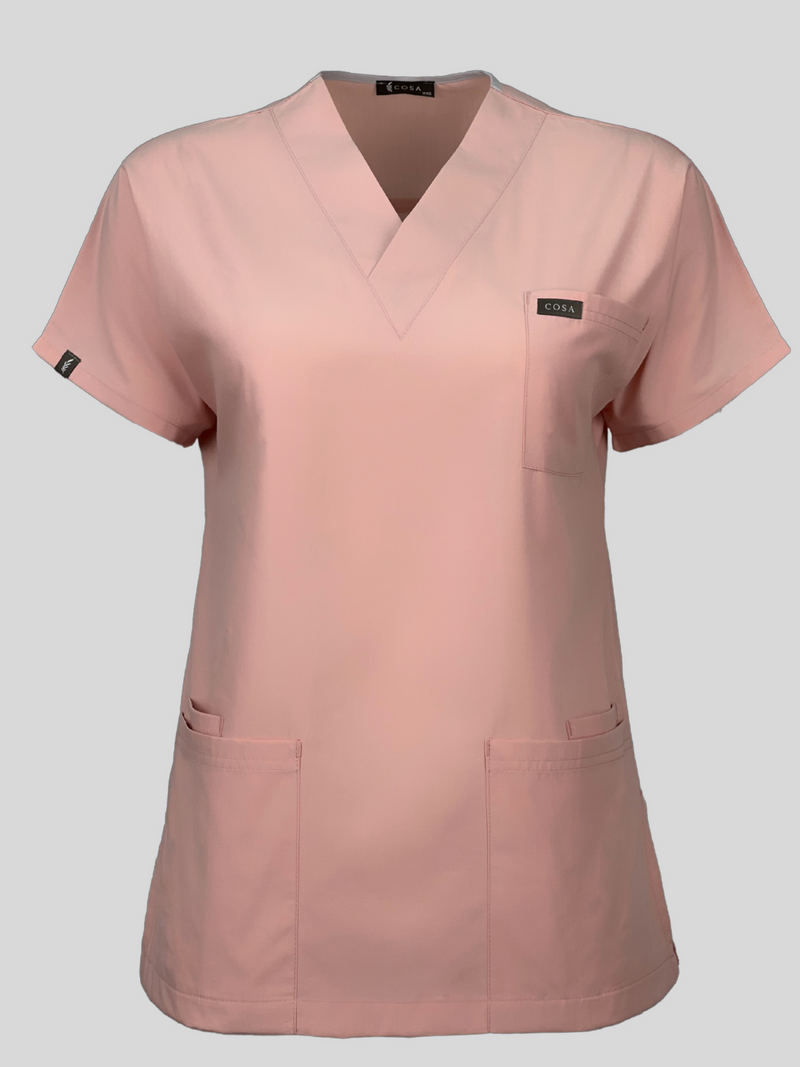 Cosa Terikoton Scrub Top - Powder