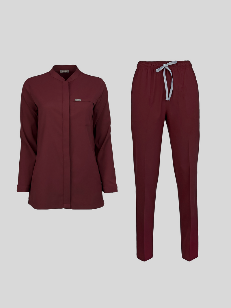 Cosa Luna Women's Scrub Set - Burgundy