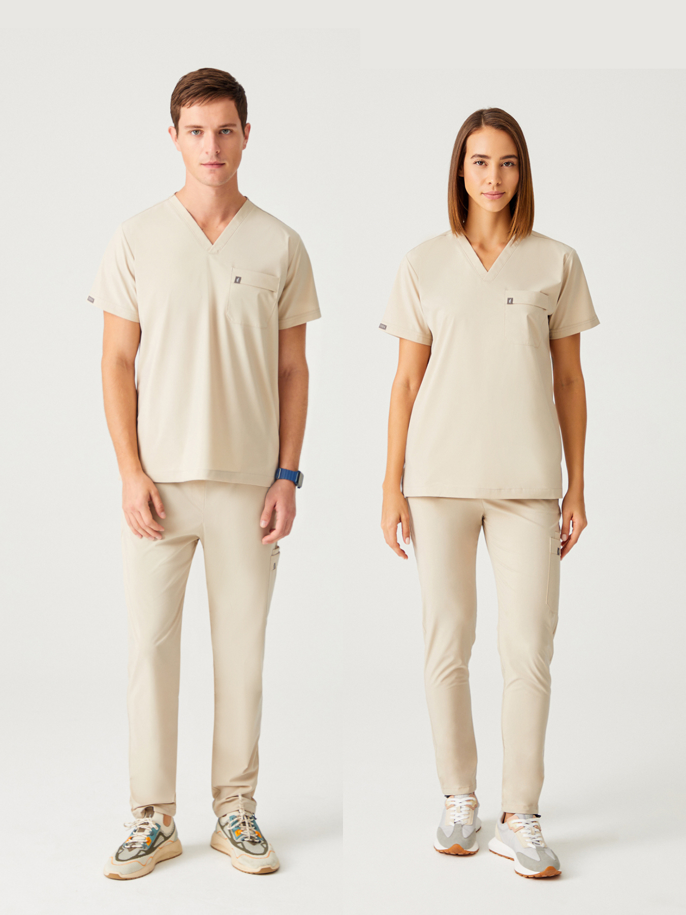 Cosa Zero°  Scrub Top - Beige