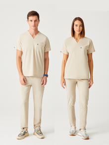 Cosa Zero°  Scrub Top - Beige
