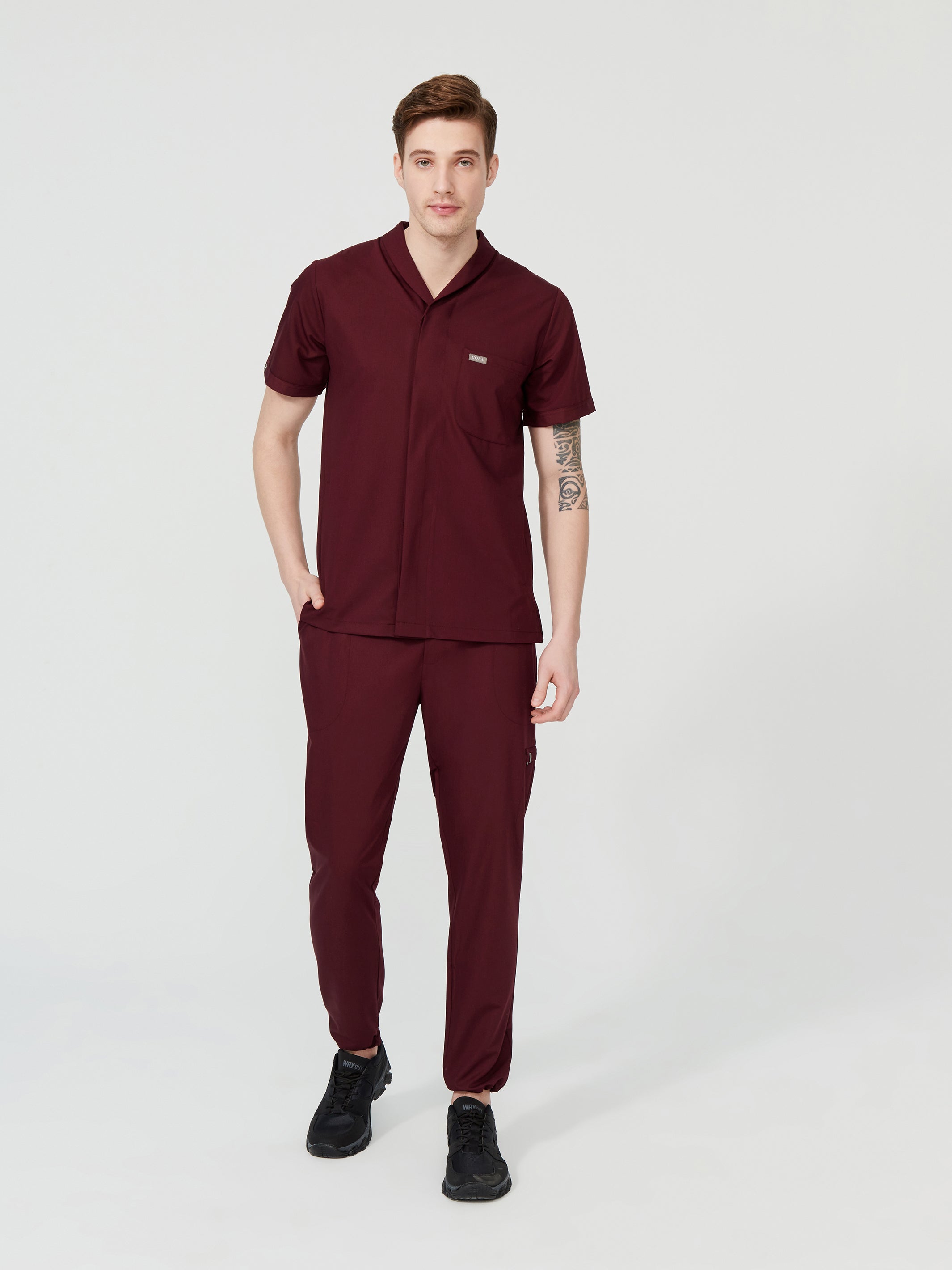 Cosa Tri® Burgundy Men's Scrub Set