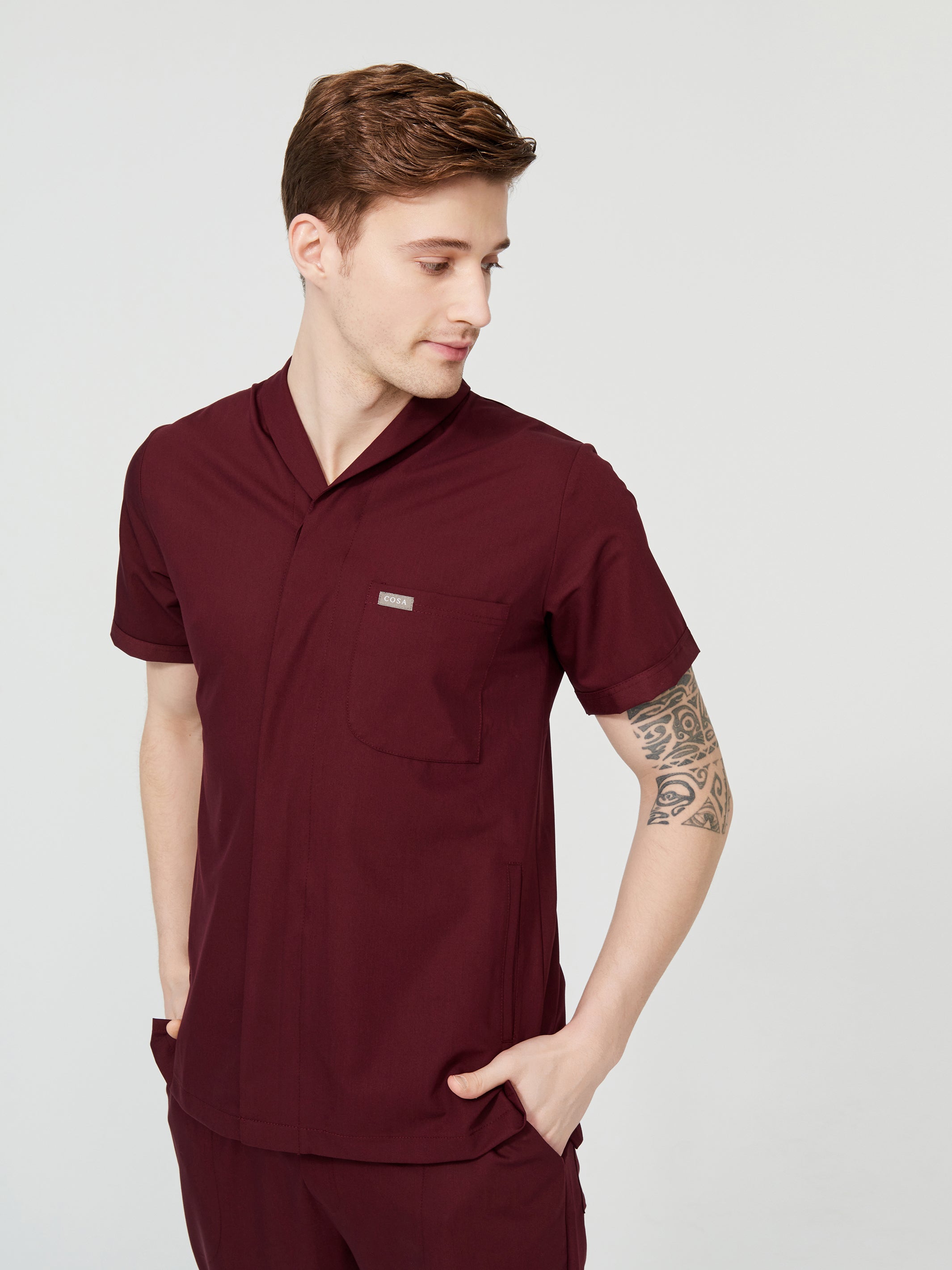Cosa Tri® Burgundy Men's Scrub Set