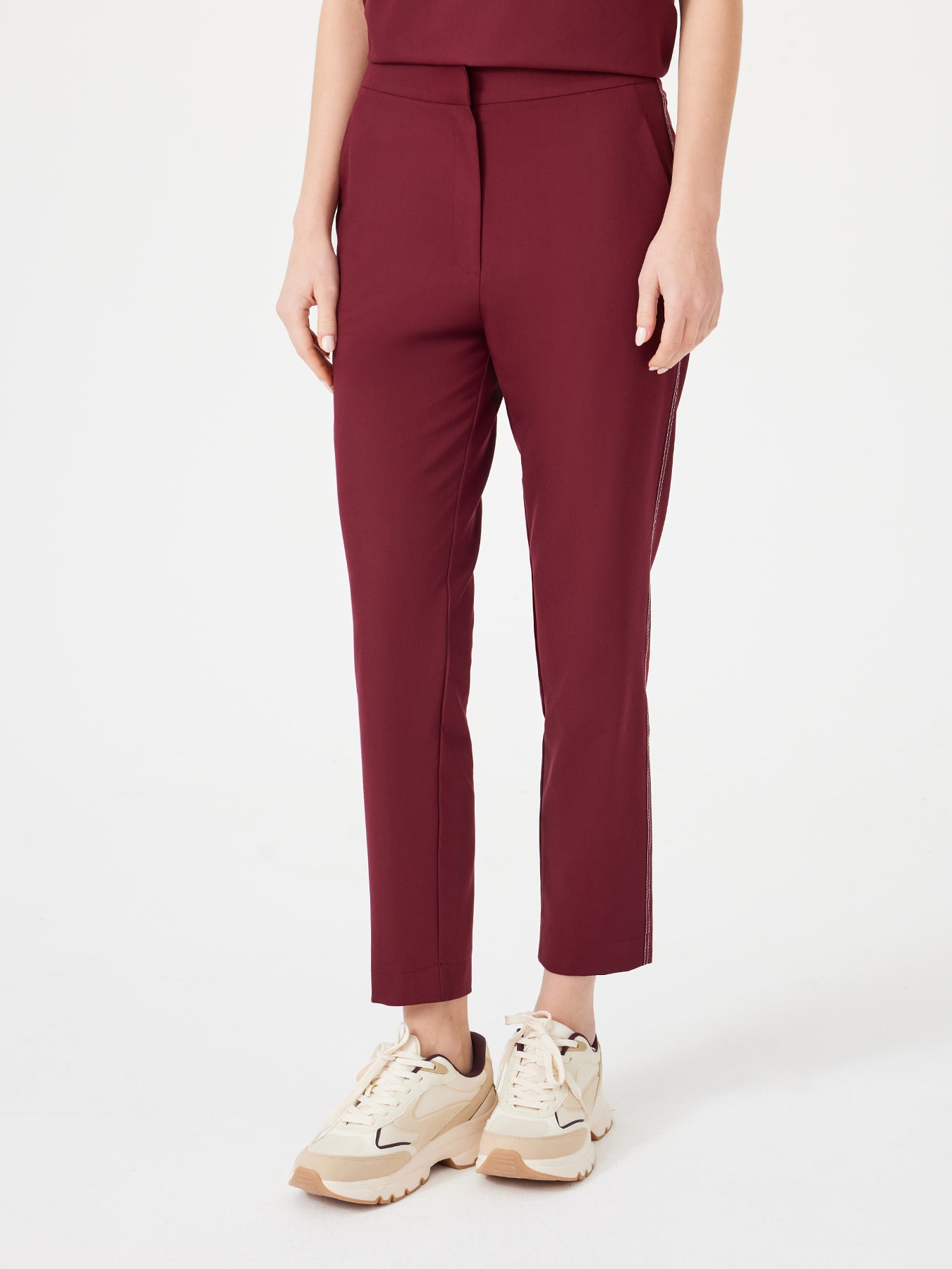Cosa Fortius® Women’s Contrast Stitch Pants - Burgundy