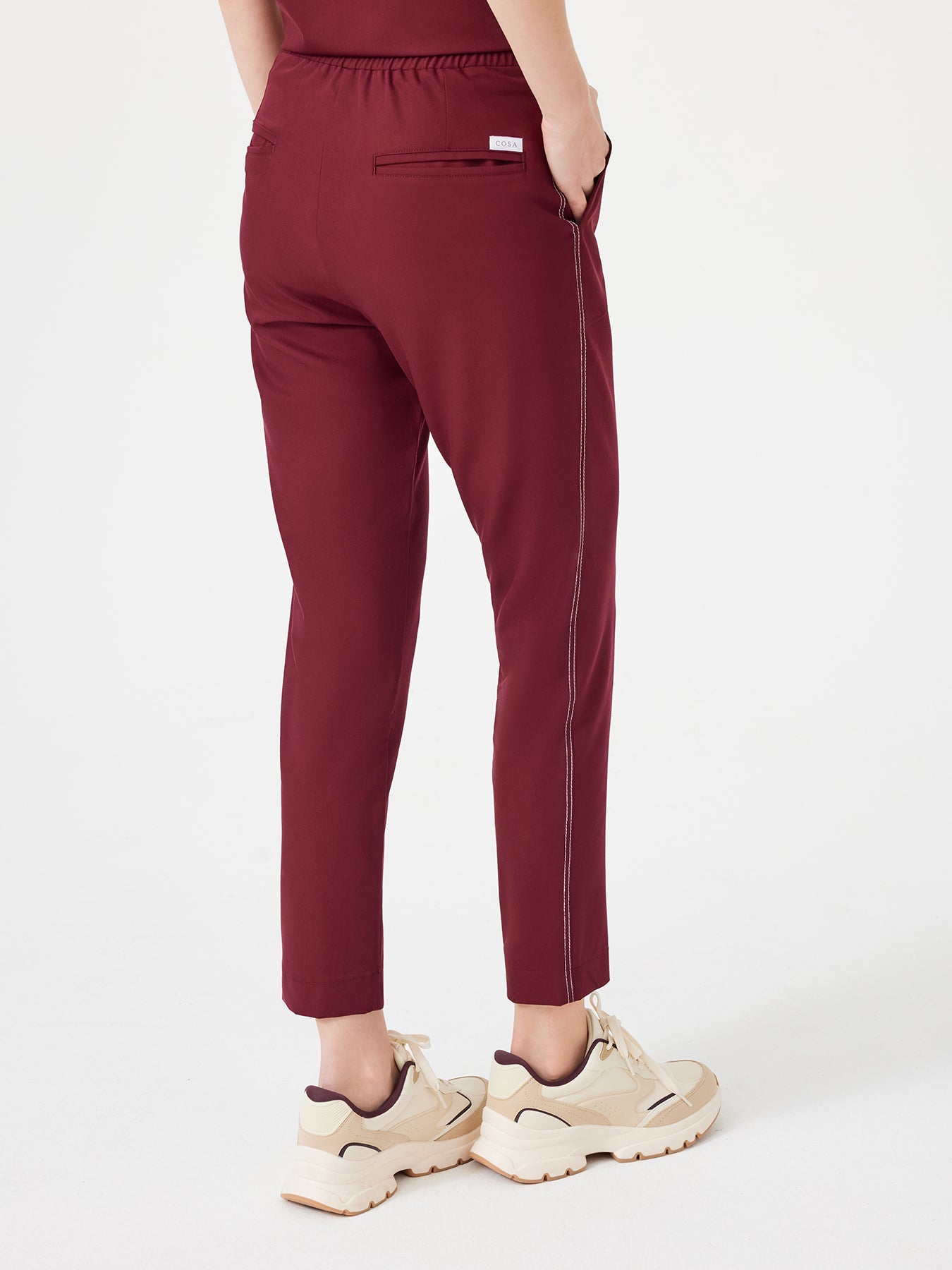 Cosa Fortius® Women’s Contrast Stitch Pants - Burgundy