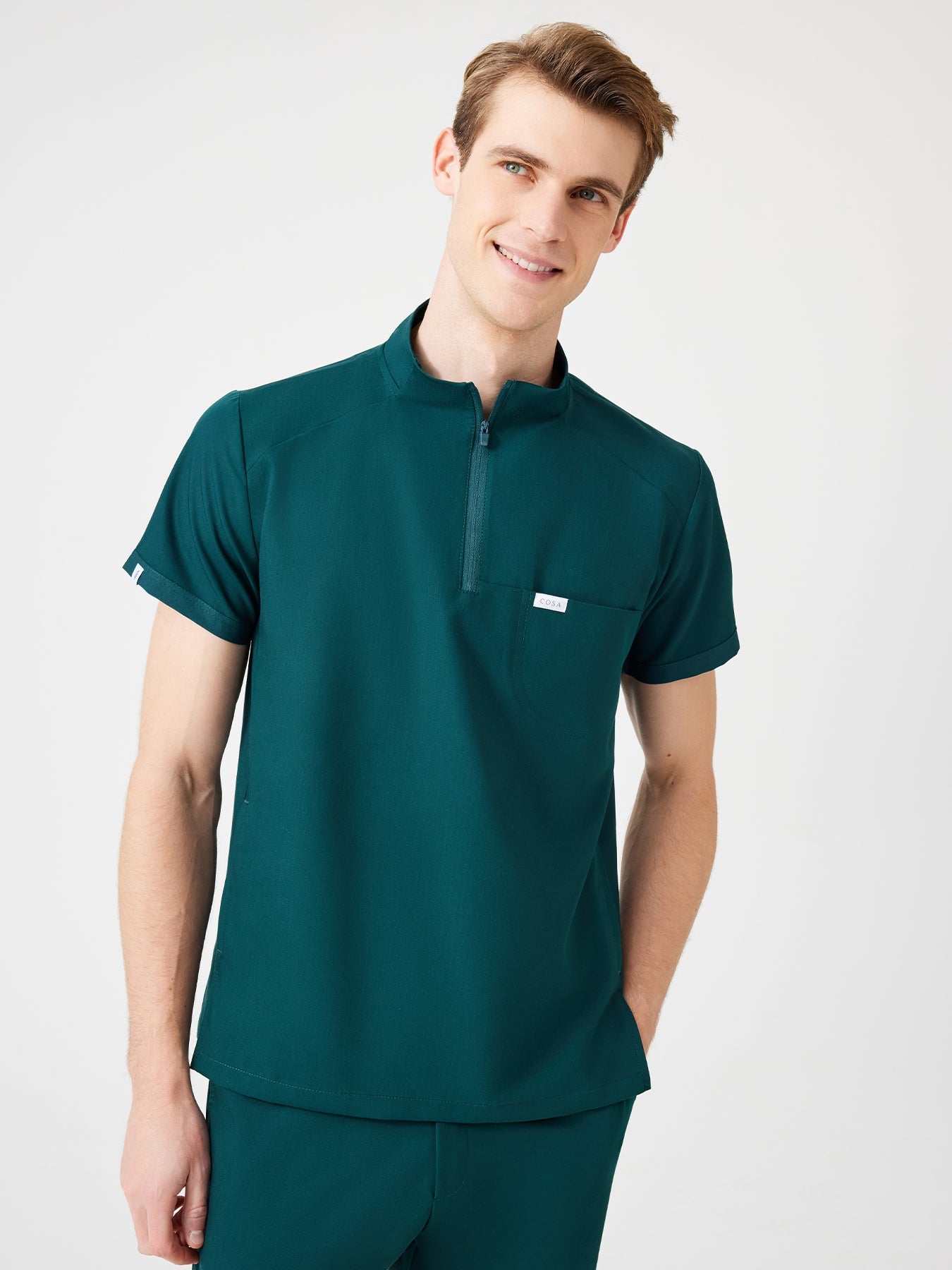 Cosa Altius® Men’s Stand Collar Top – Petrol Green