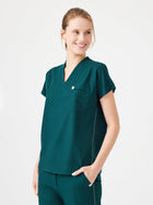 Cosa Fortius® Women’s V-Neck Scrub Top – Petrol Green