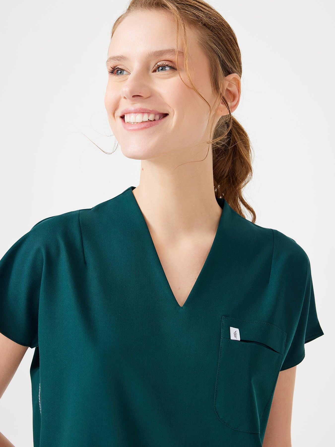 Cosa Fortius® Women’s V-Neck Scrub Top – Petrol Green