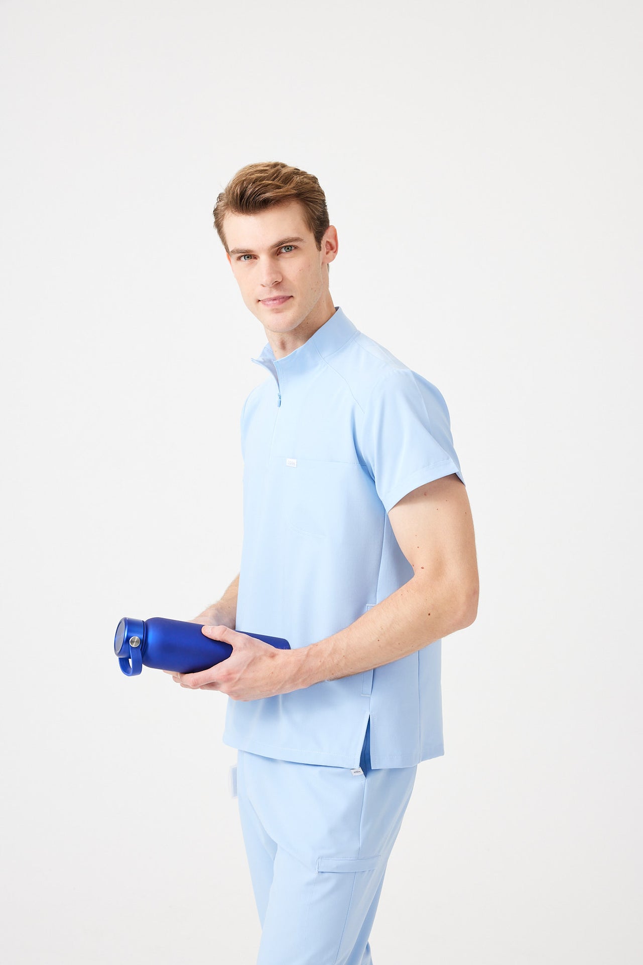 Cosa Altius® Men’s Stand Collar Top – Ice Blue