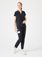 Cosa Fortius® Women’s V-Neck Scrub Top –  Black
