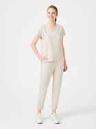 Cosa Fortius® Women’s V-Neck Scrub Top – Light Beige