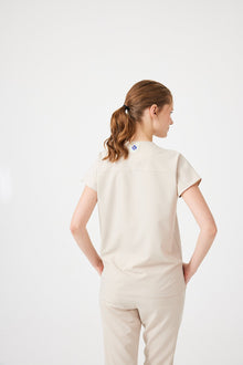 Cosa Fortius® Women’s V-Neck Scrub Top – Light Beige