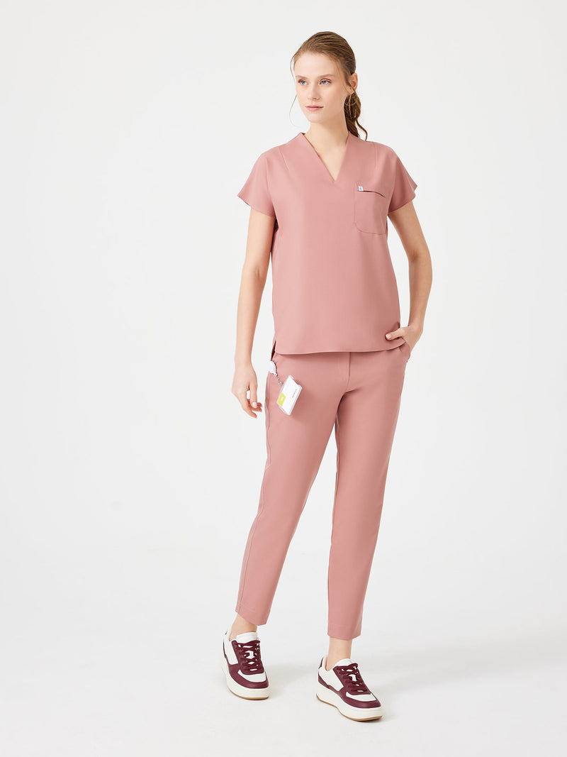 Cosa Fortius® Women’s V-Neck Scrub Top – Powder