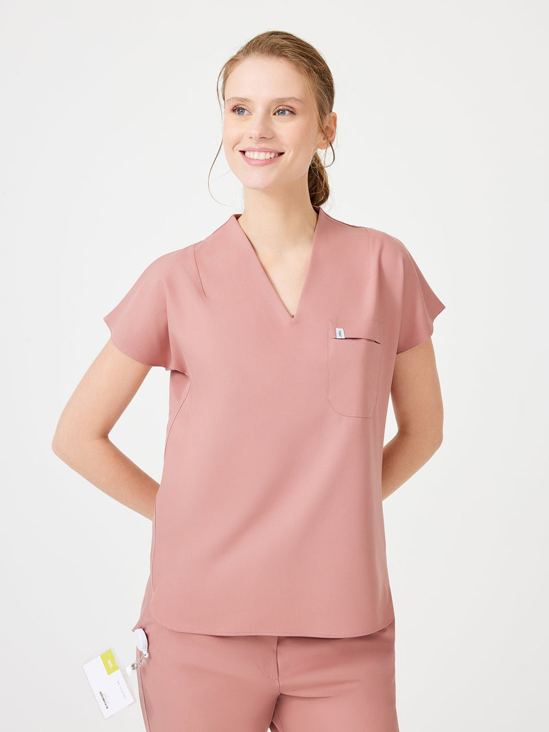 Cosa Fortius® Women’s V-Neck Scrub Top – Powder