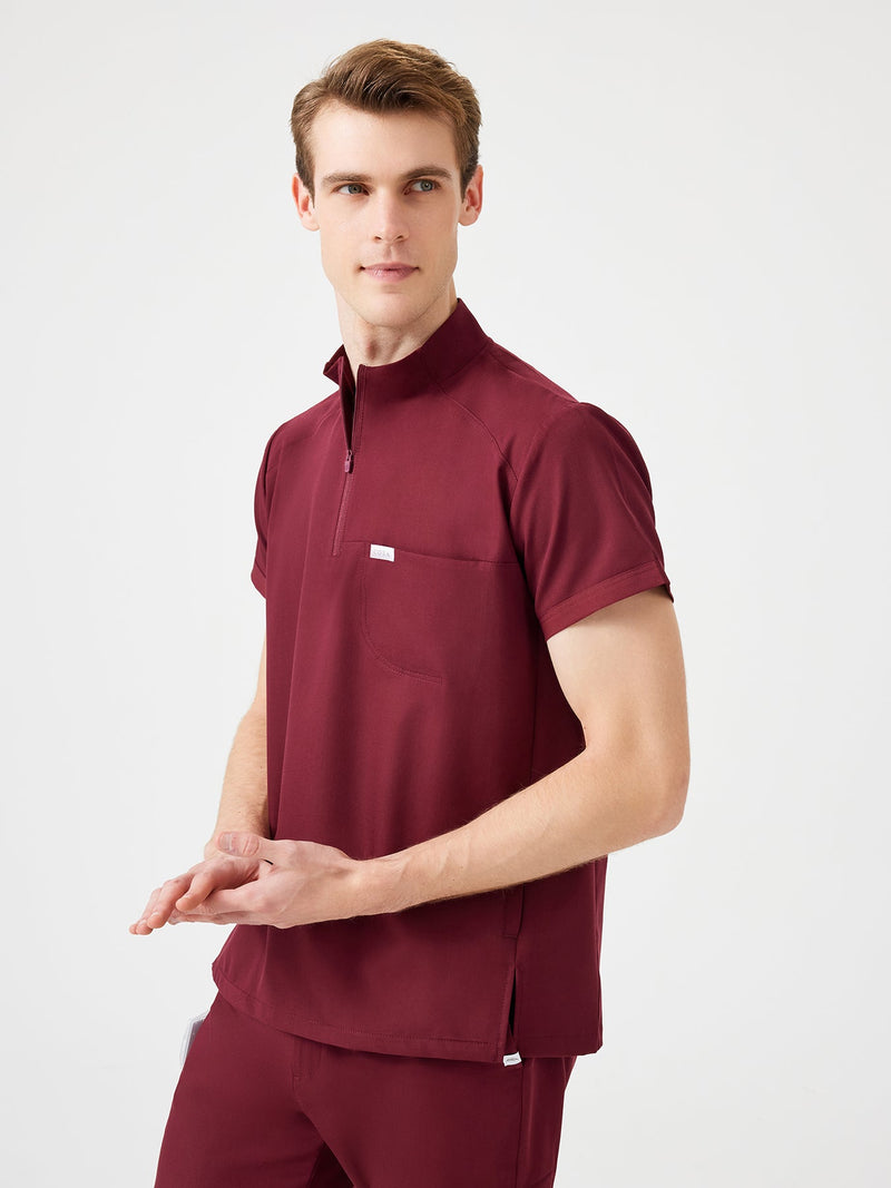 Cosa Altius® Men’s Stand Collar Top – Burgundy