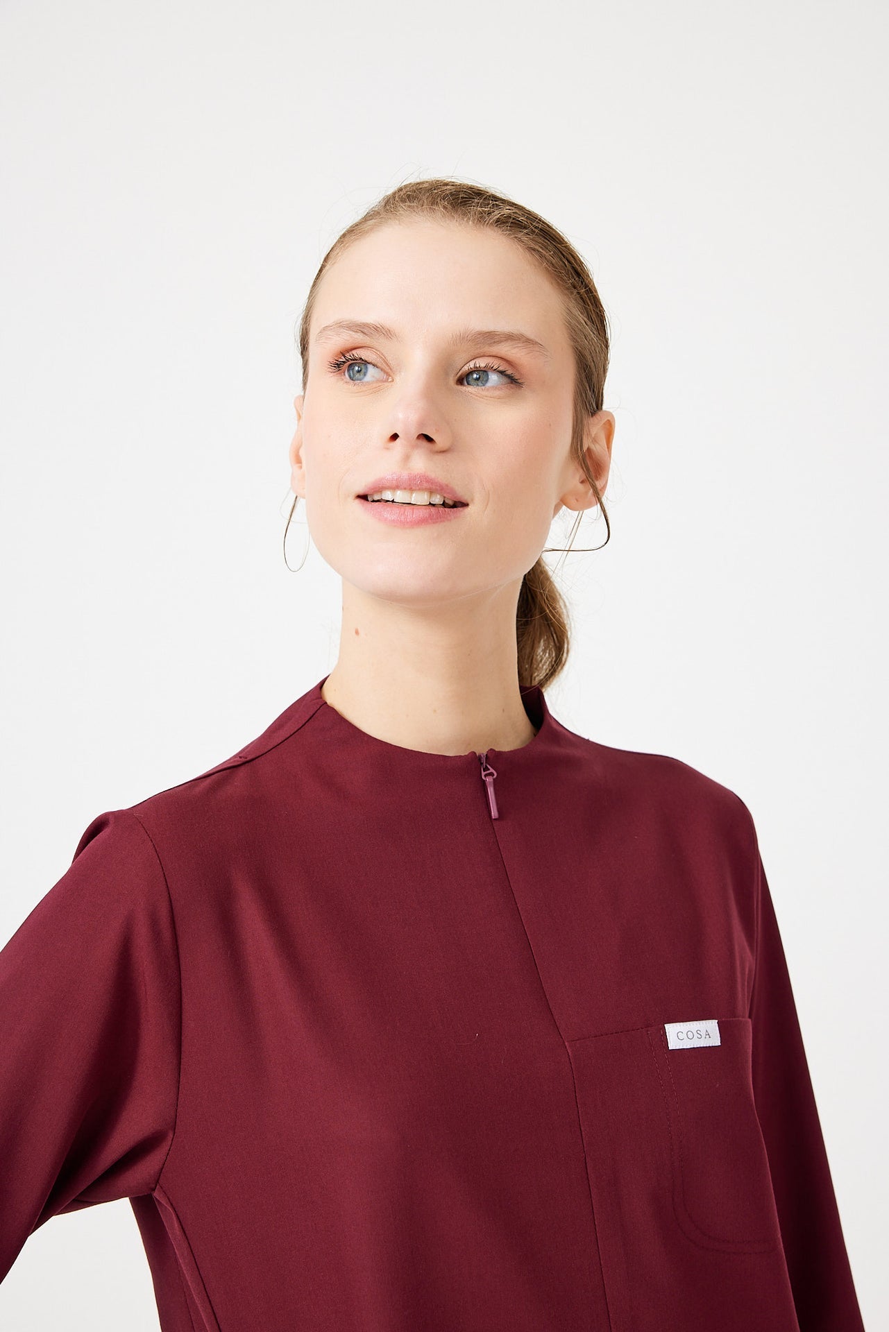 Cosa Citius® Women's Long Sleeve Top - Burgundy