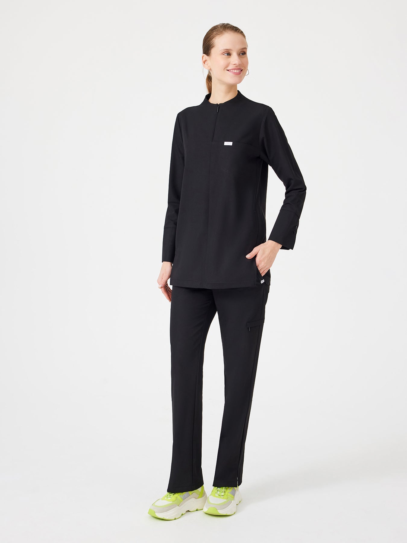 Blusa Sanitaria de Manga Larga Cosa Citius® Mujer – Negro