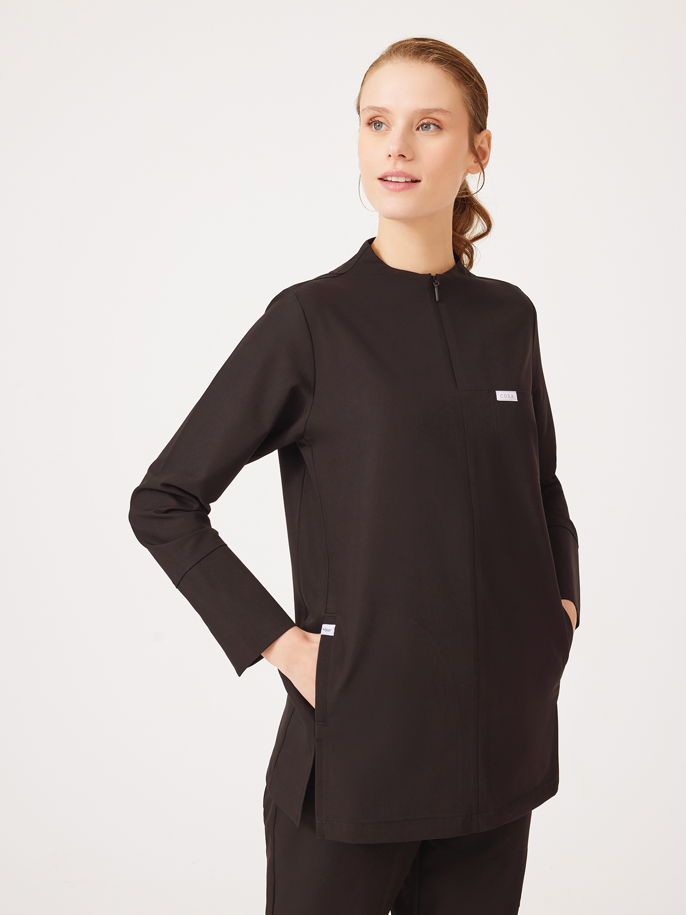 Blusa Sanitaria de Manga Larga Cosa Citius® Mujer – Marrón