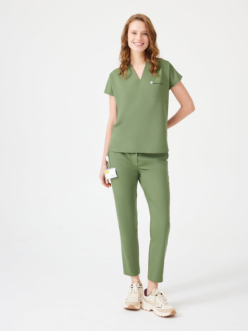Cosa Fortius® Women’s V-Neck Scrub Top – Sage Green