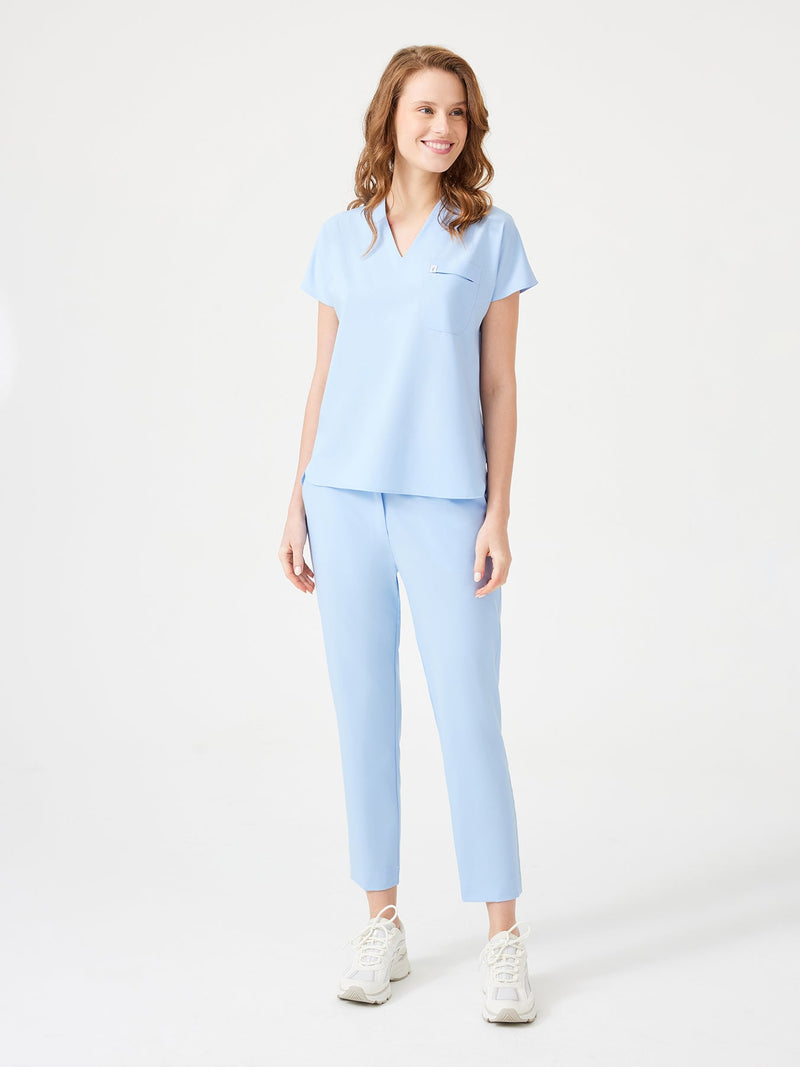 Cosa Fortius® Women’s V-Neck Scrub Top – Ice Blue