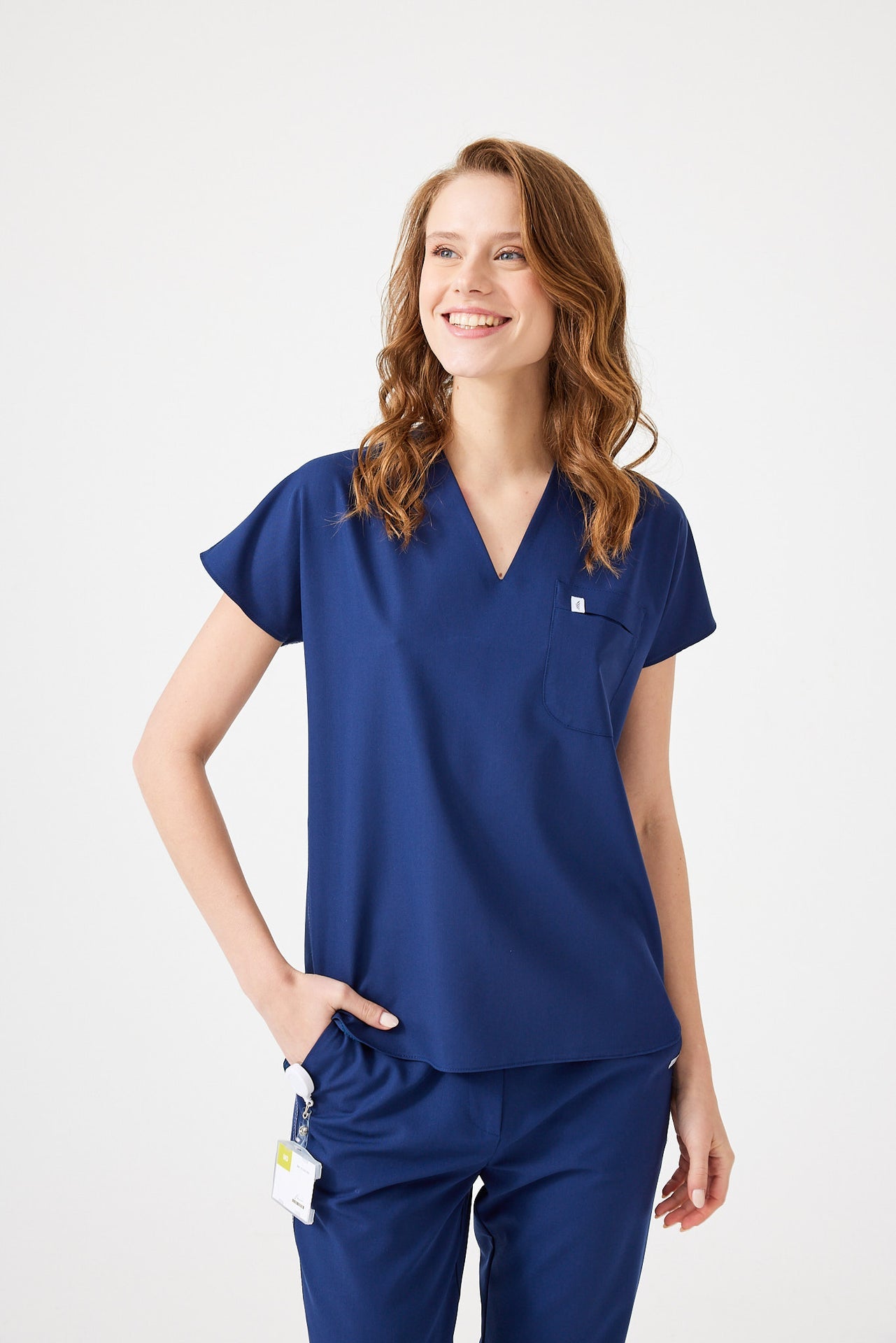 Cosa Fortius® Women’s V-Neck Scrub Top – Light Navy