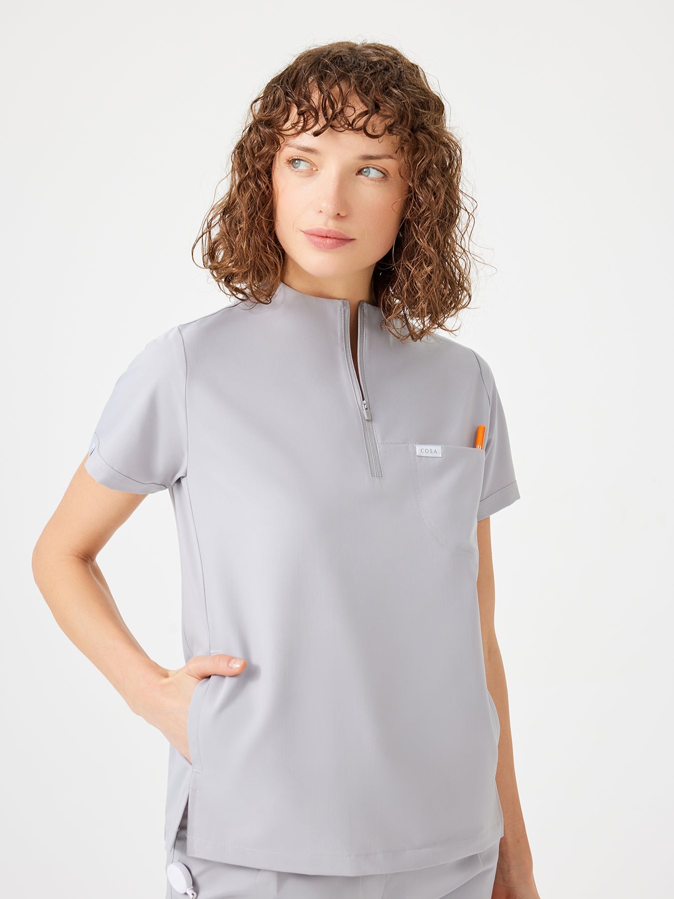 Cosa Citius® Women’s Short Sleeve Top – Light Grey