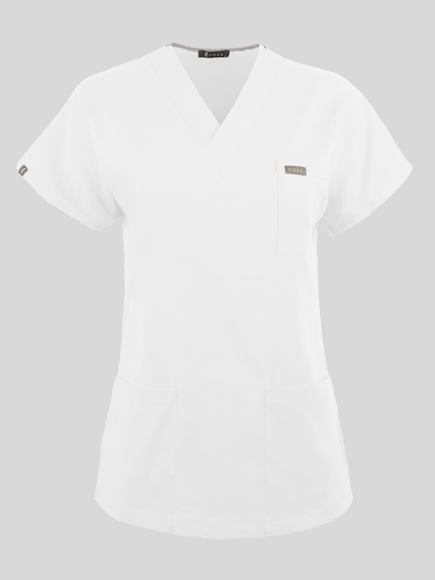 Cosa Flex Scrub Top - White