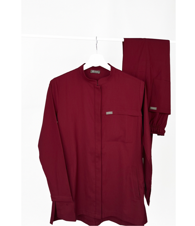 Cosa Luna Women's Scrub Set - Burgundy