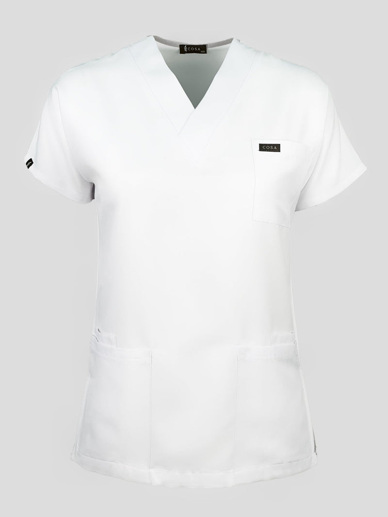Cosa Terikoton Scrub Top - White