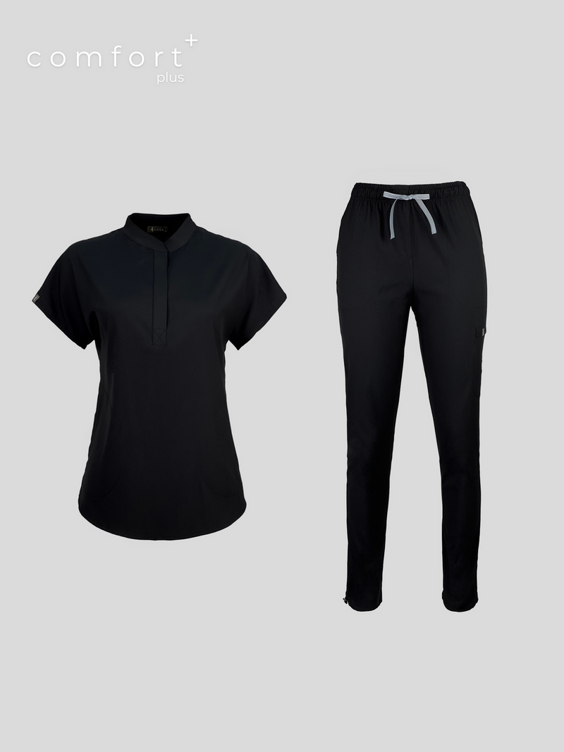 Black Cosa Comfort Plus⁺ Scrub Set